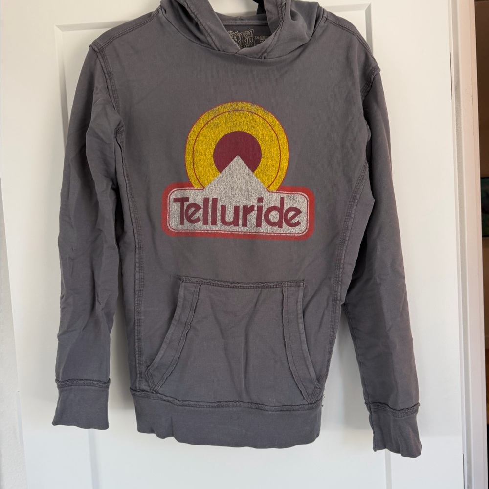 Telluride Men’s Gray Pullover Hoodie Sweatshirt